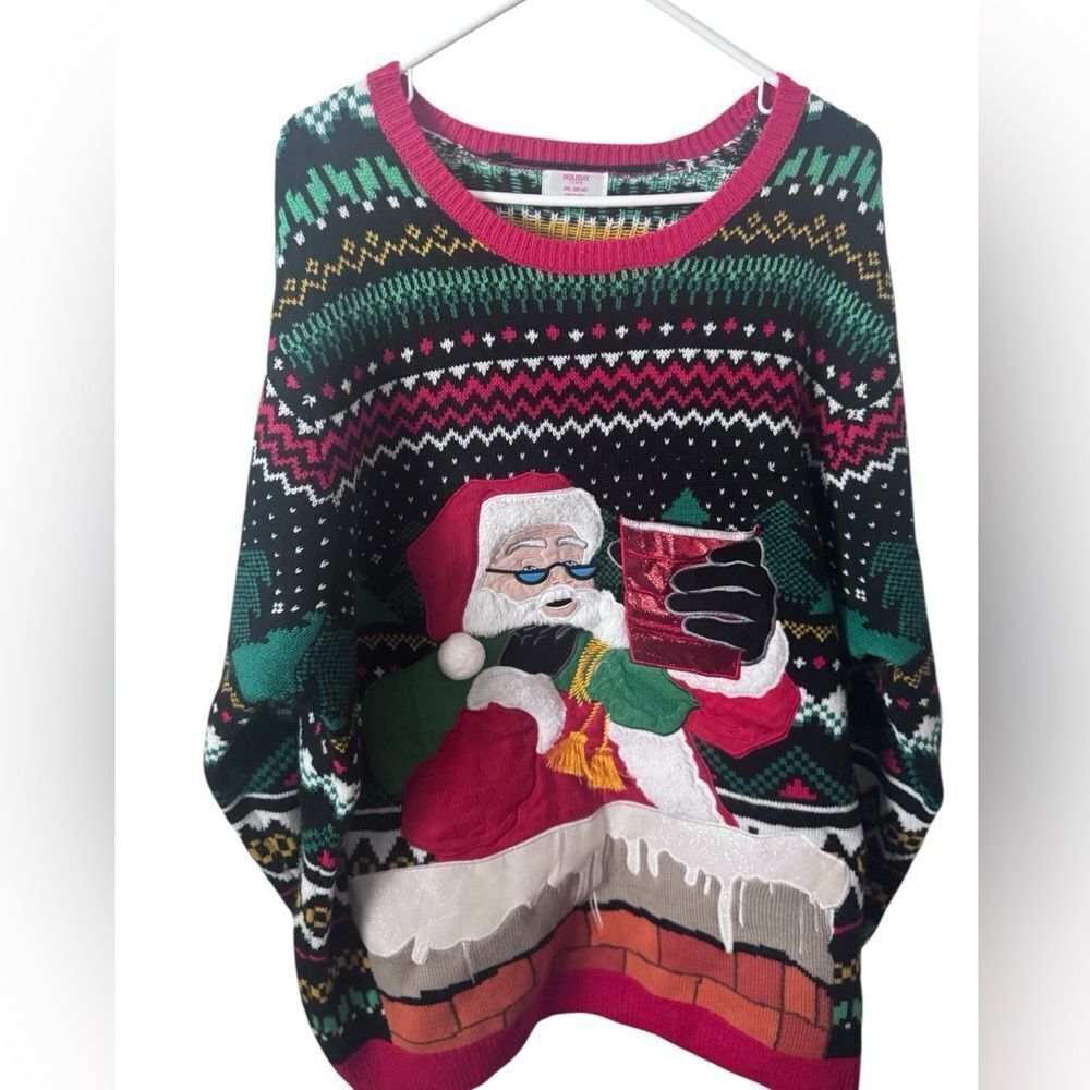 Holiday Time Christmas Santa Sweater Size 2XL